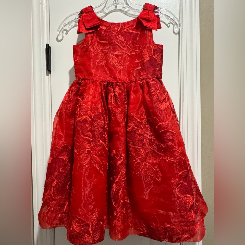Janie and Jack Vibrant Red Floral Dress